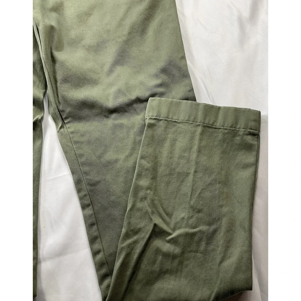 J Crew The Driggs Chino Pants Mens 34X34 Green Slim Tapered Flat Front Casual 23